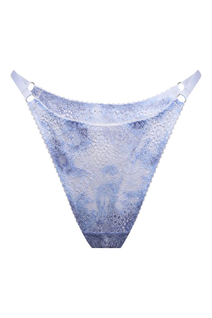голубые кружевные трусы стринги polar на бретелях
