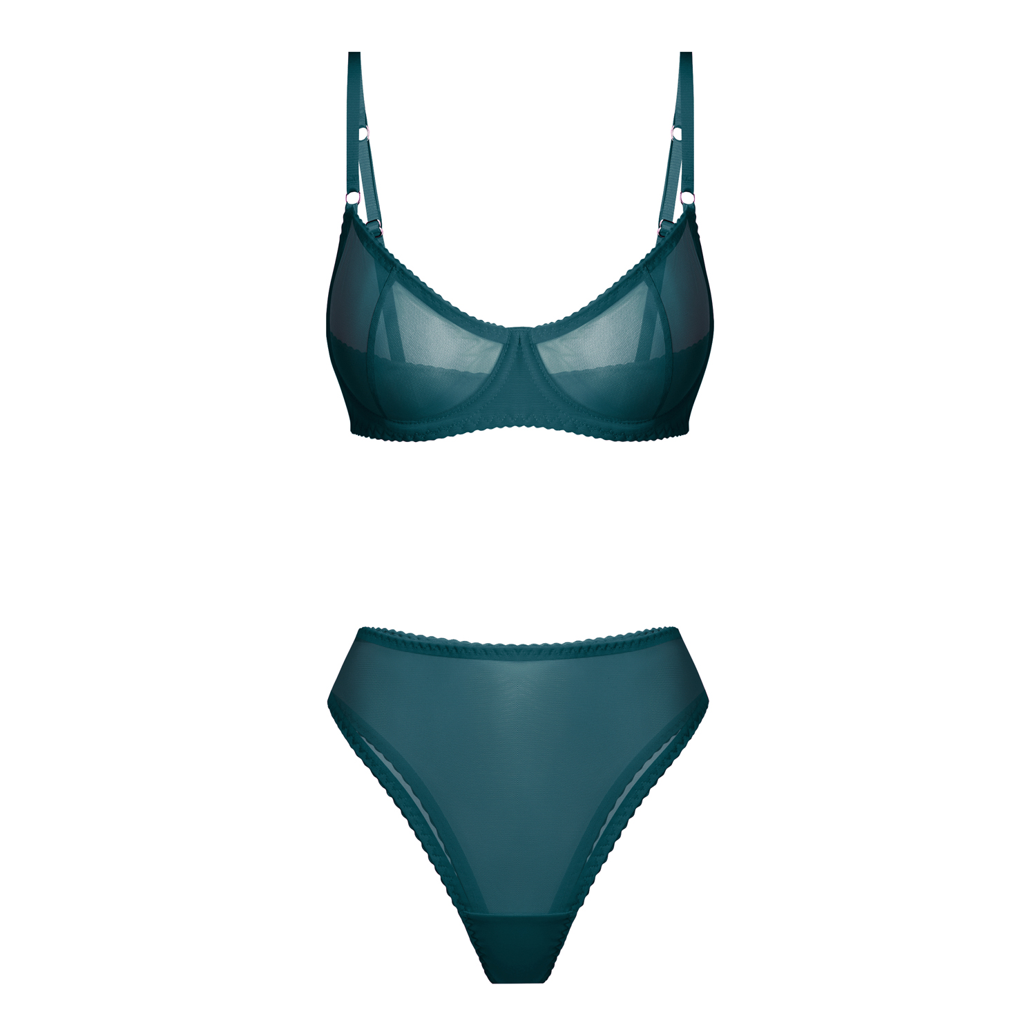 изумрудный комплект omut из сетки