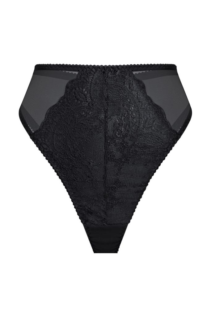 черные высокие трусы бразильяна balmy из сетки и кружева
