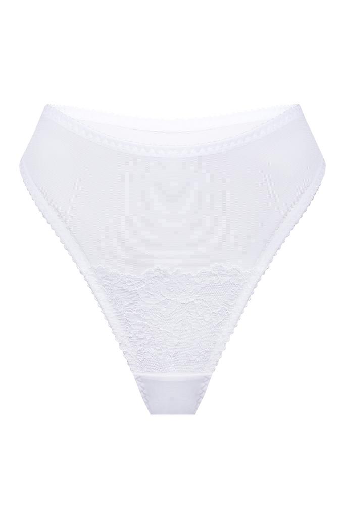 белые трусы бразильяна balmy из сетки и кружева
