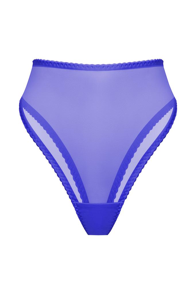 синие высокие трусы бразильяна omut из сетки