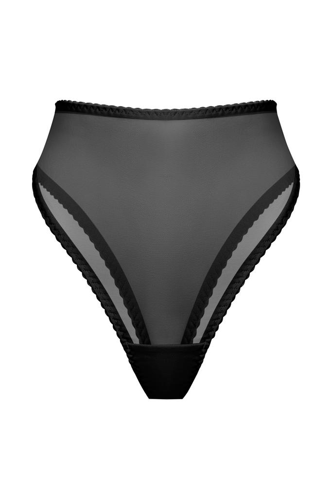 черные высокие трусы бразильяна omut из сетки