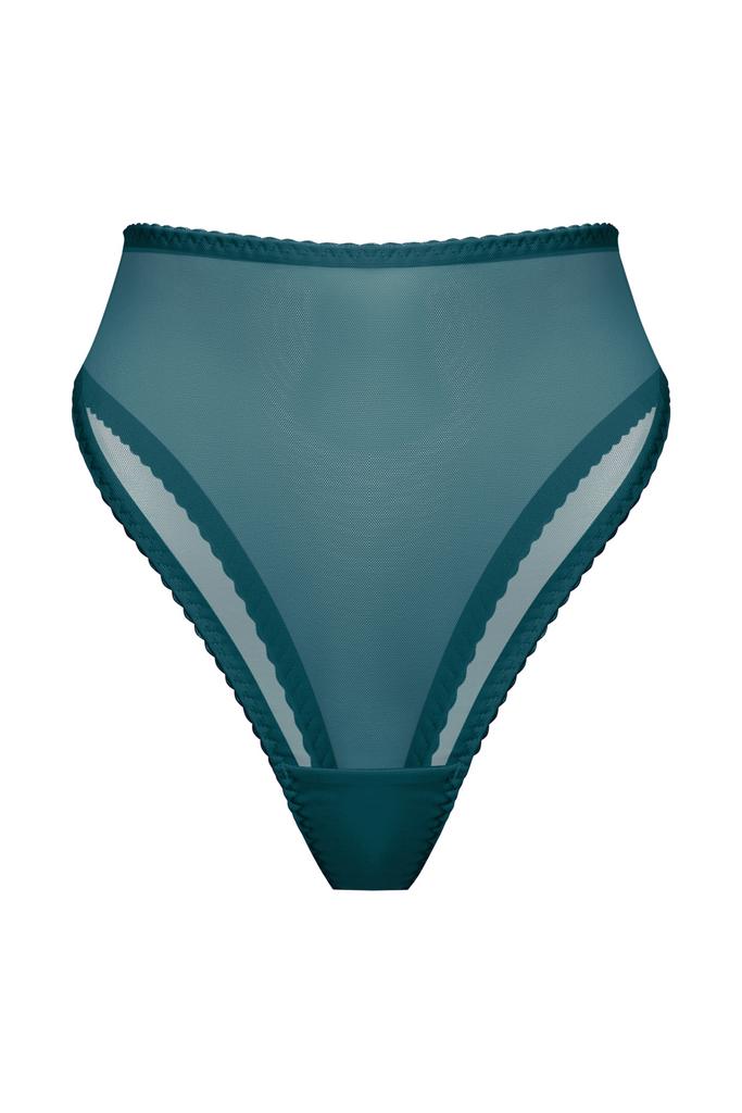 изумрудные высокие трусы бразильяна omut из сетки