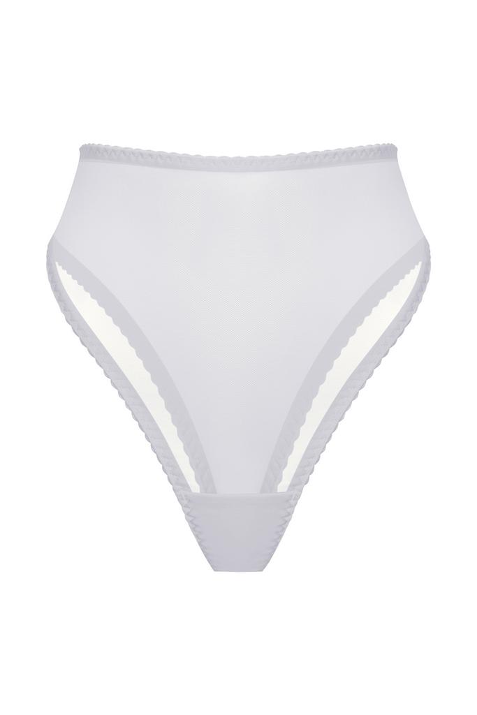 молочные высокие трусы бразильяна omut из сетки
