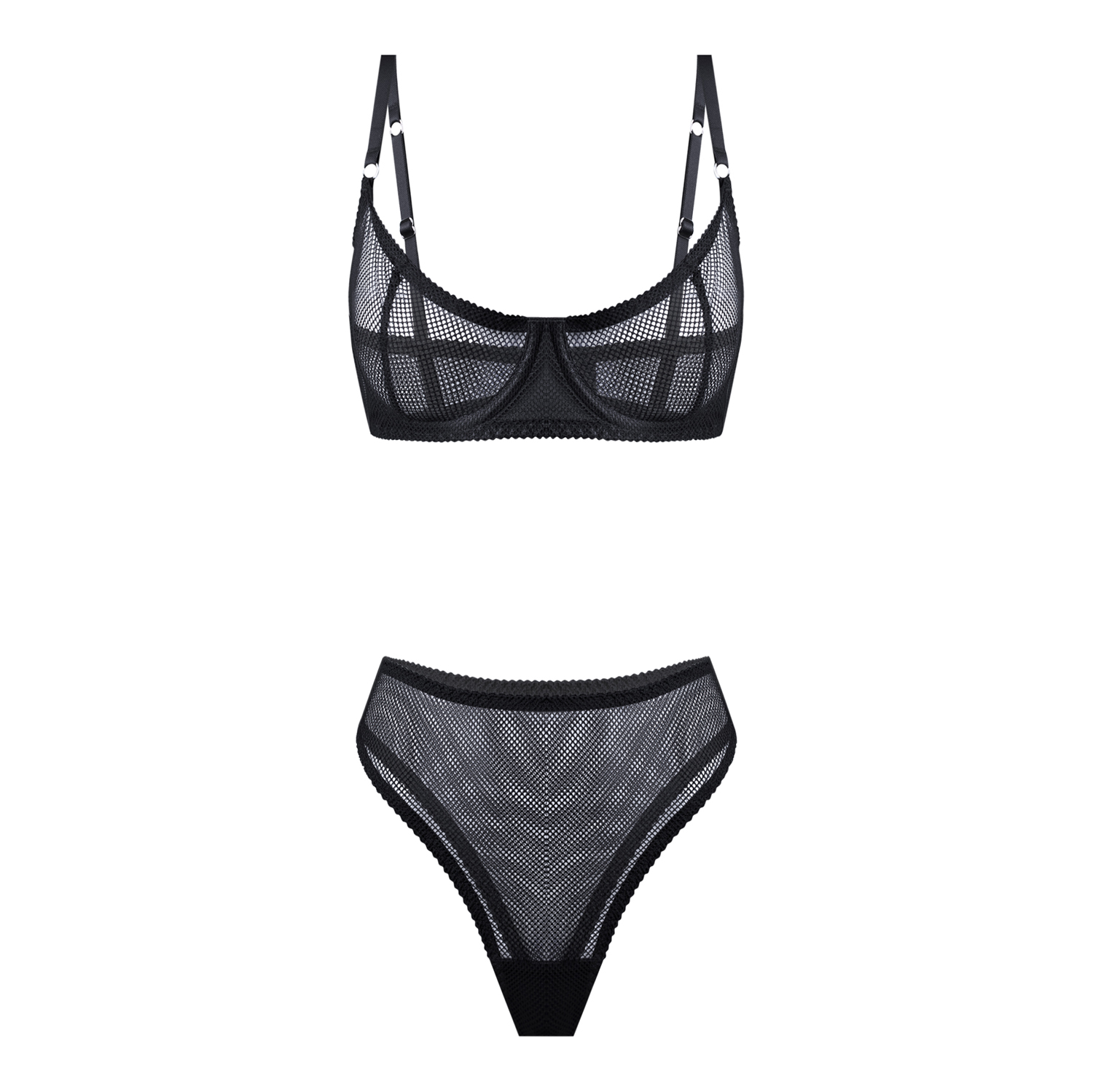 черный комплект omut из крупной сетки