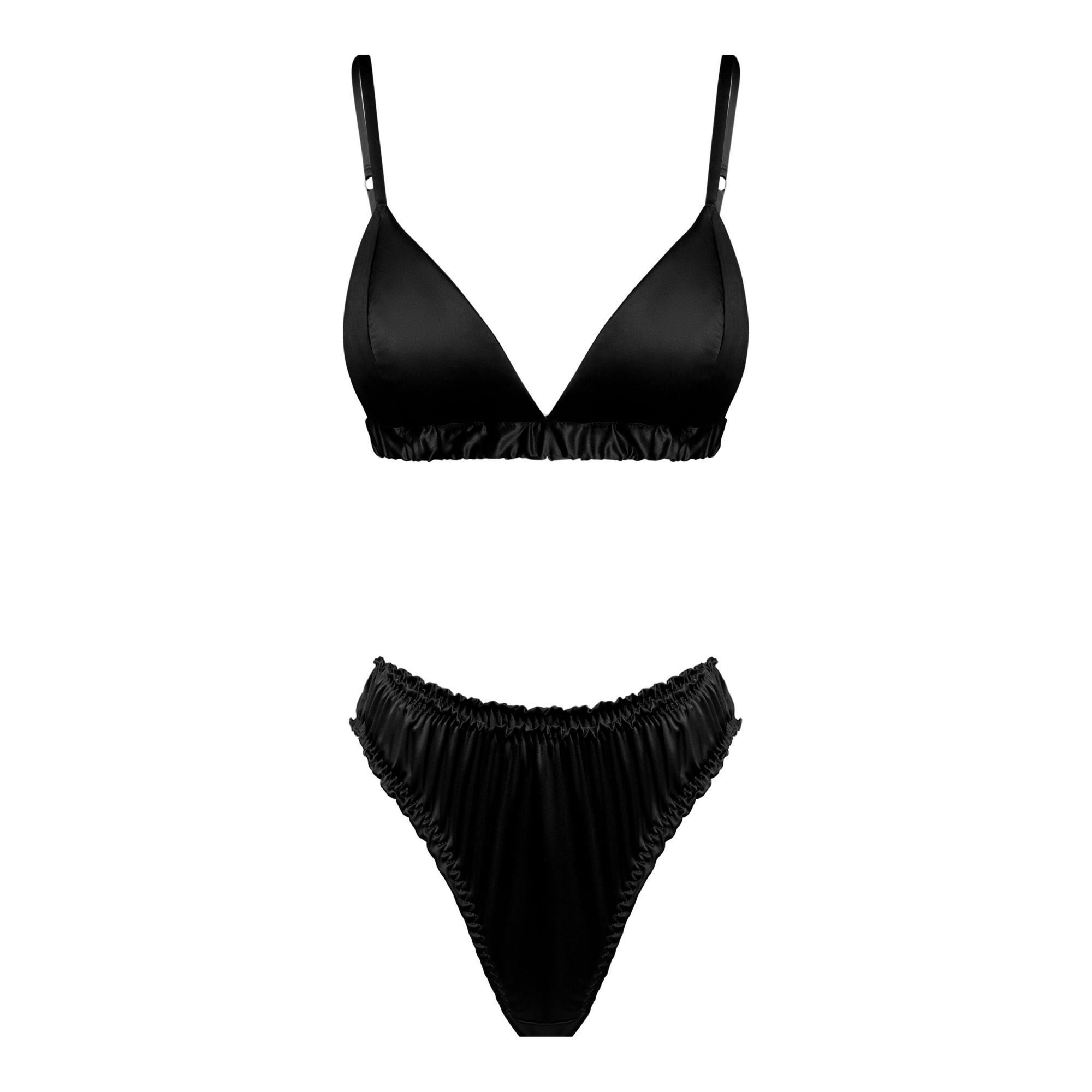 черный шелковый комплект naomi