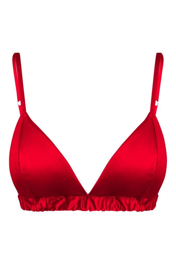 красный шелковый бра naomi