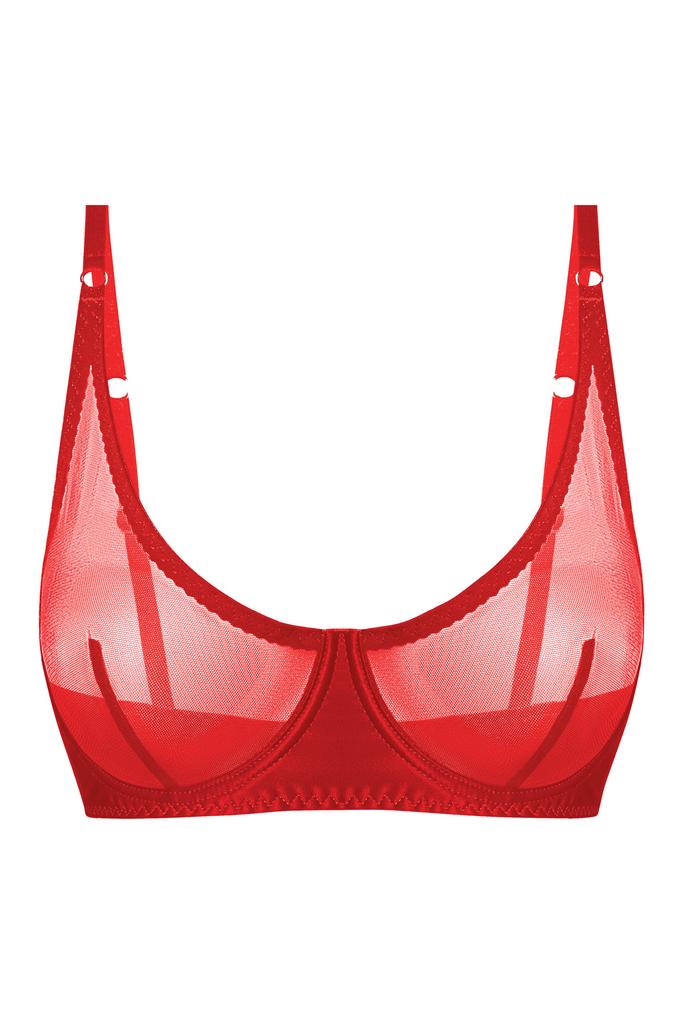 красный бра naomi из сетки и шелка