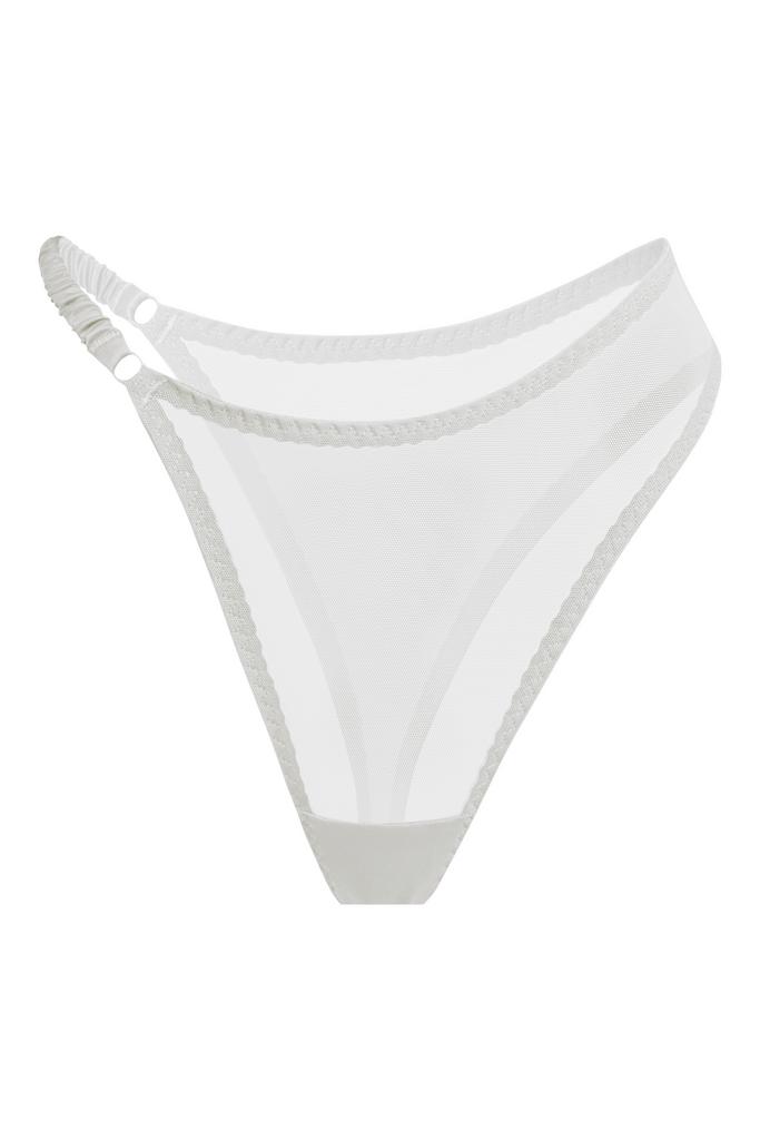 белые асимметричные трусы стринги naomi