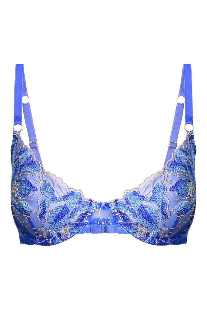 синий бра insomnia из сетки с вышивкой