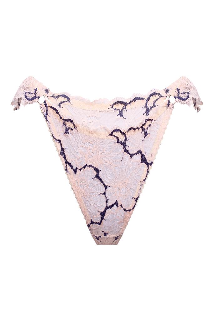 нежно-розовые кружевные трусы стринги marble