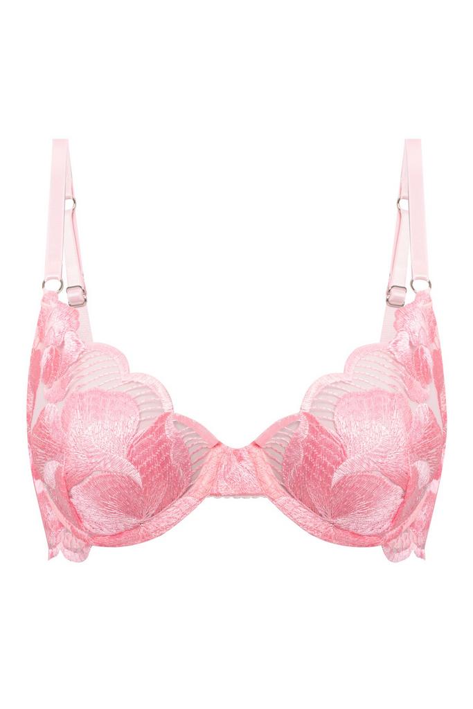 розовый бра insomnia из сетки с вышивкой