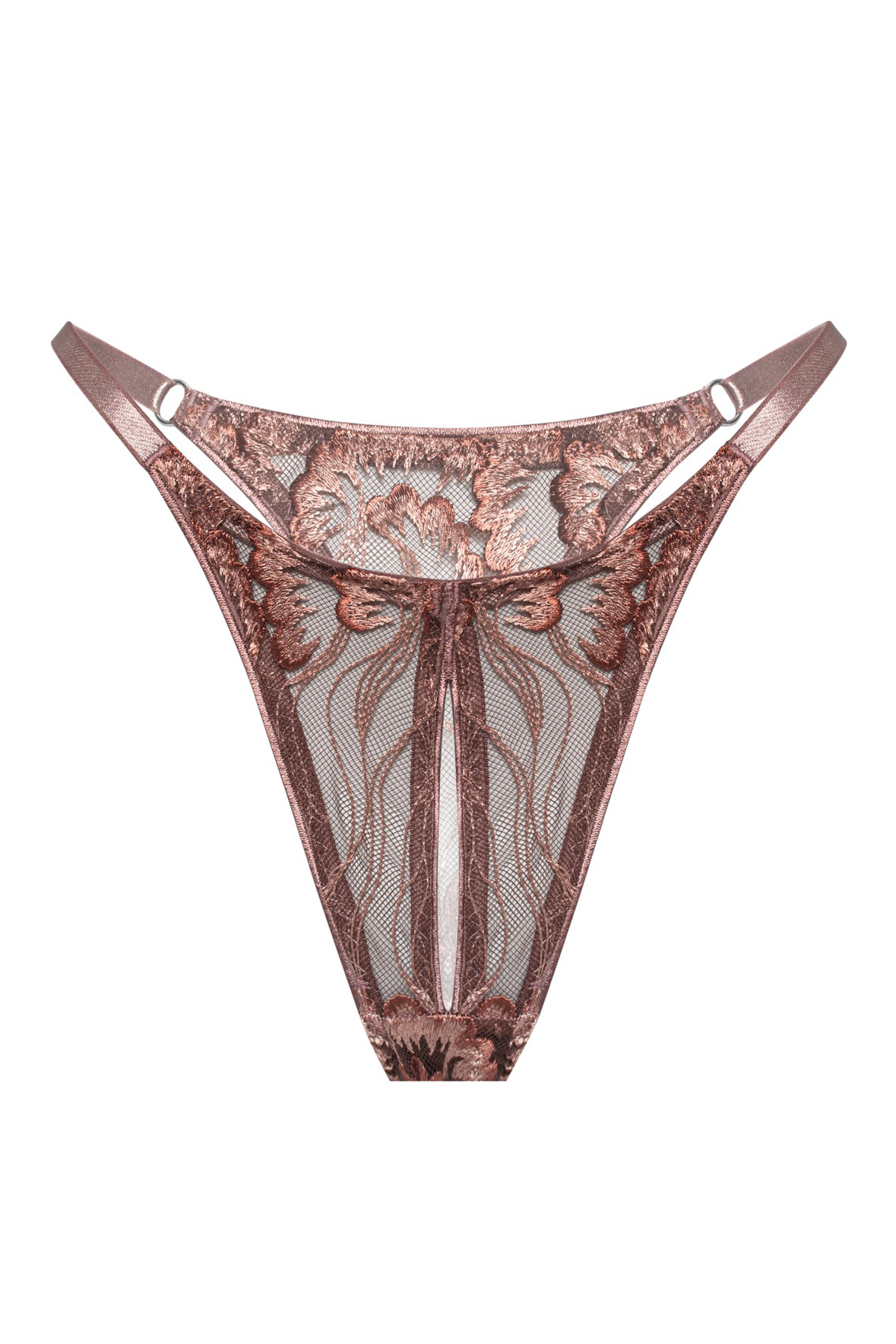 коричневые трусы стринги courage с вырезом