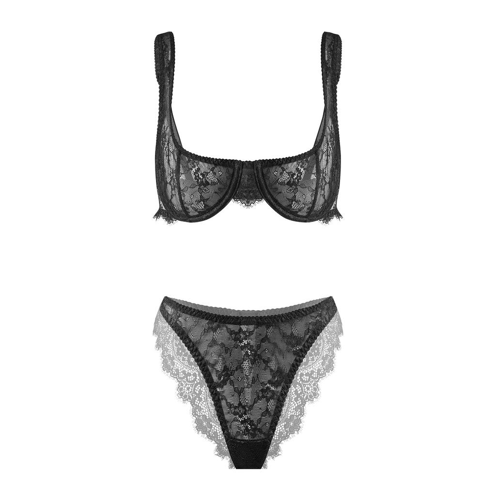 черный кружевной комплект samantha