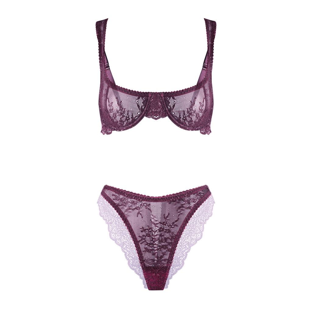сливовый кружевной комплект samantha