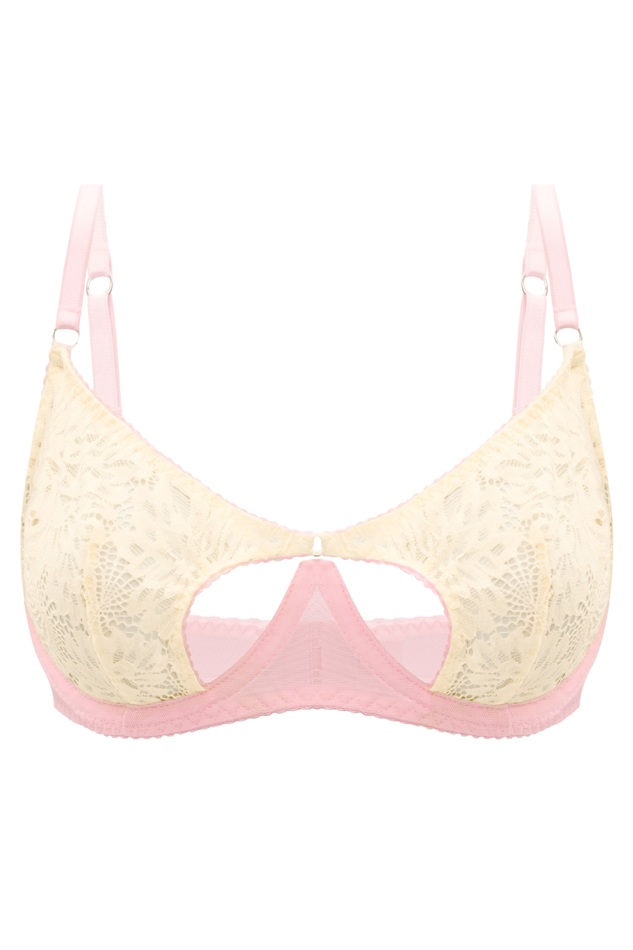 двухцветный бюстгальтер blush из сетки и кружева