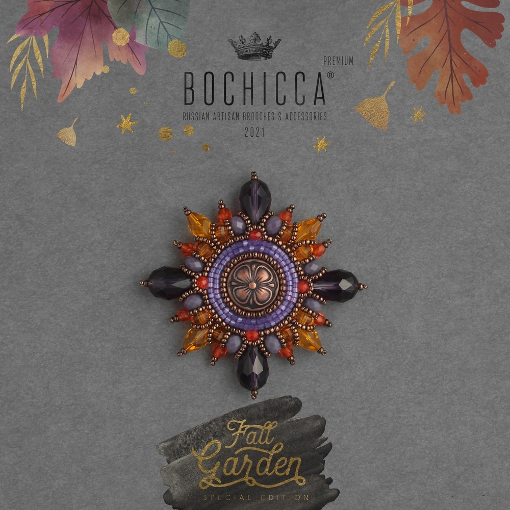 брошь Flowers & Leaves