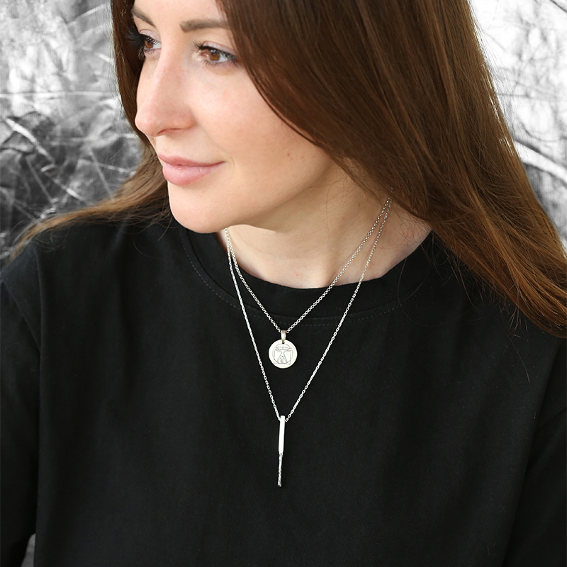 Круглый кулон "Витрувианский человек"