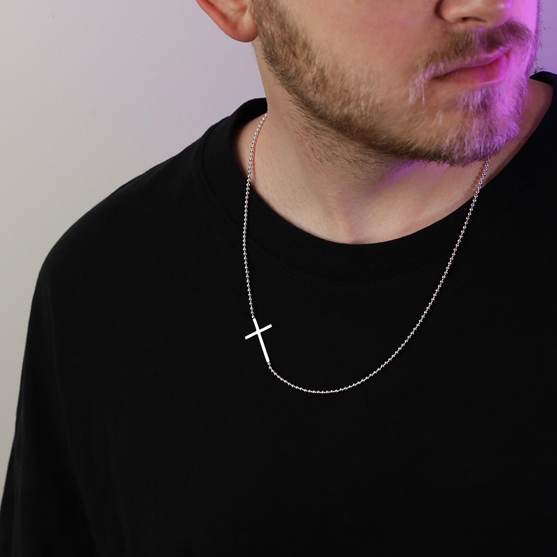 Крест на плетении перлина 2 мм