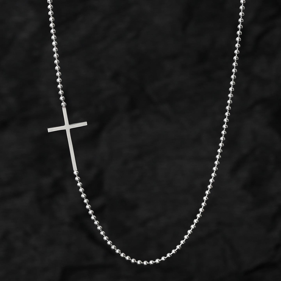 Крест на плетении перлина 2 мм