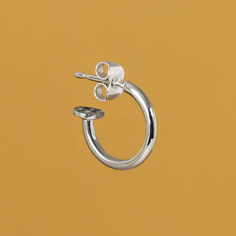 Моносерьга круглая серебро