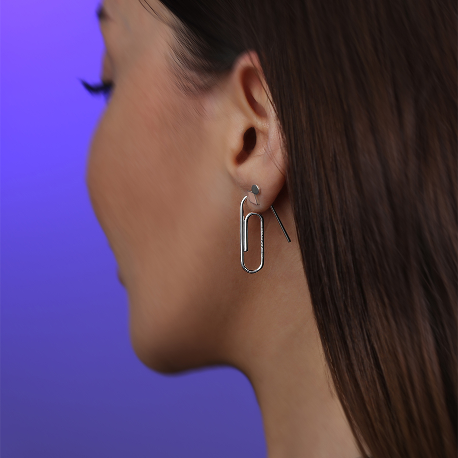 Моносерьга Скрепка