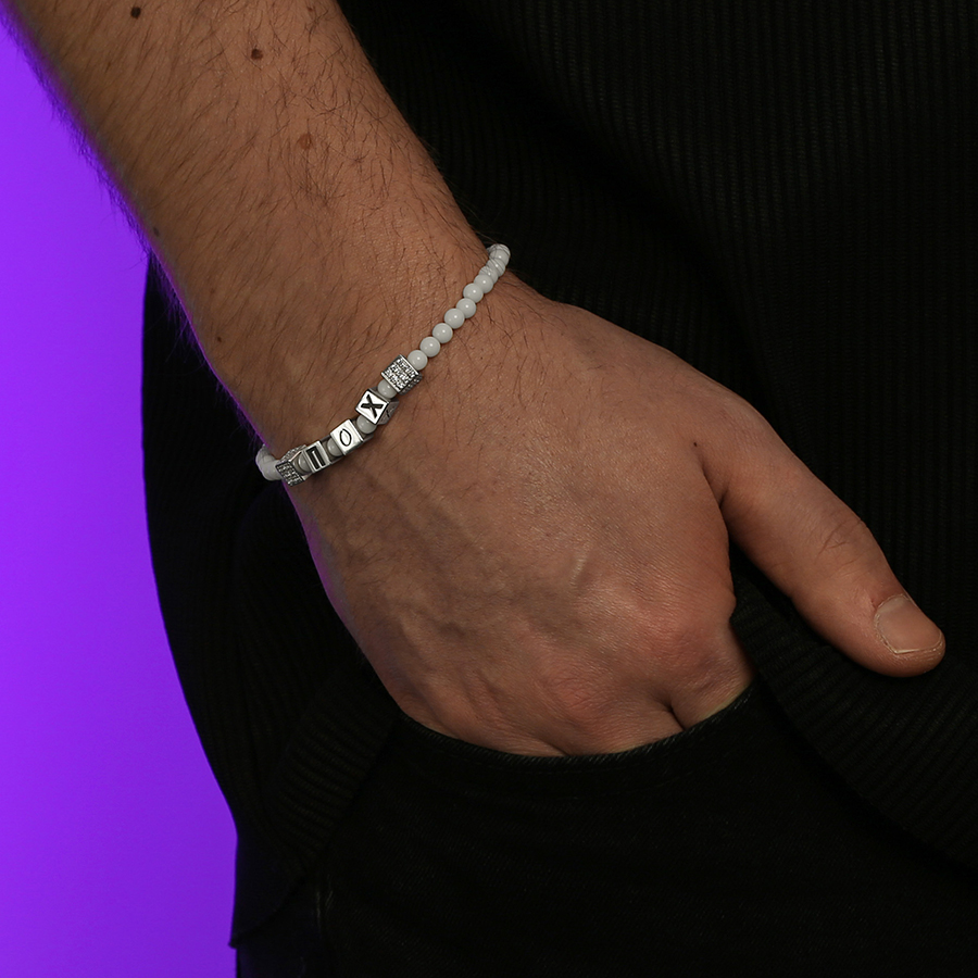 Модульный браслет с агатом "ПОХ"