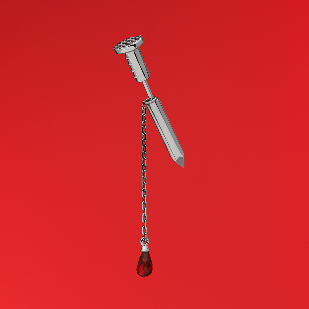 Подвеска "Цепь с гранатом"