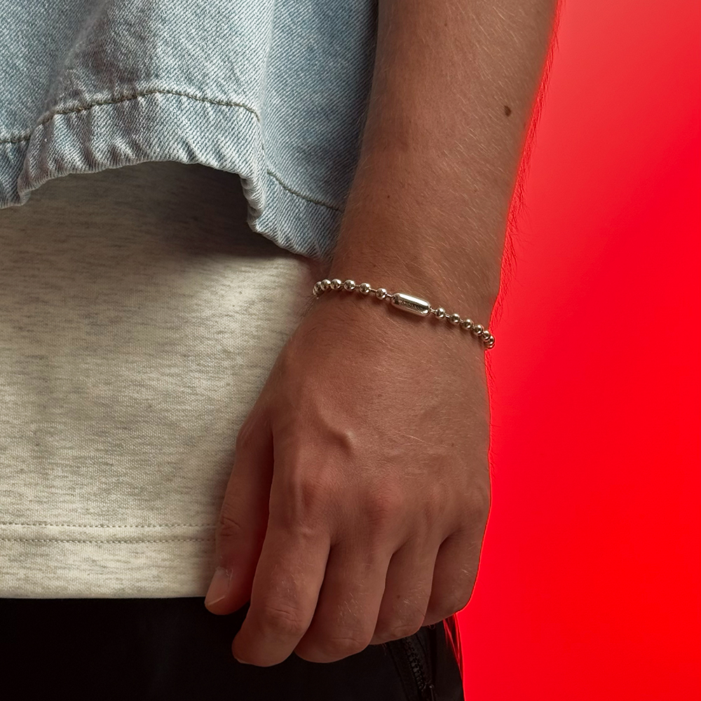 Браслет "Шарики" 5 мм серебро