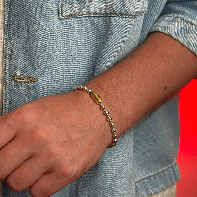 Браслет "Шарики" 5 мм с позолотой