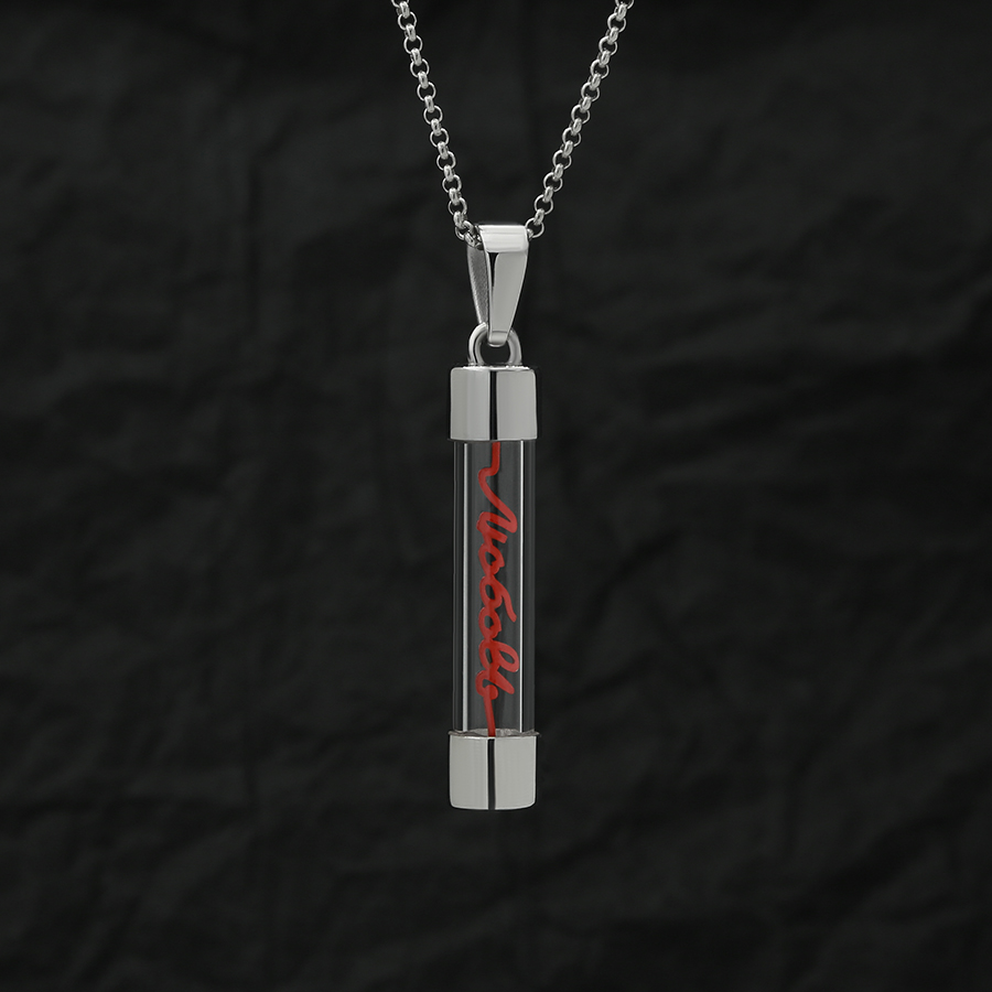 Кулон "Предохранитель" Любовь с красной эмалью