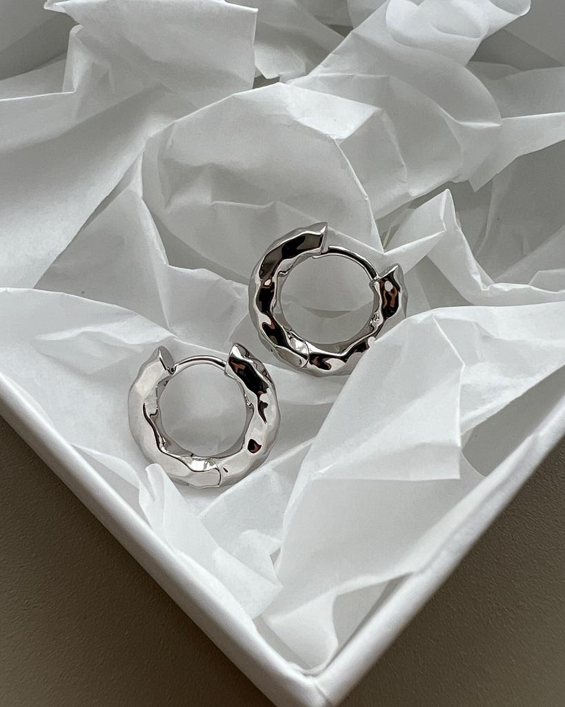 Серьги-основа "акцентная, мятая"