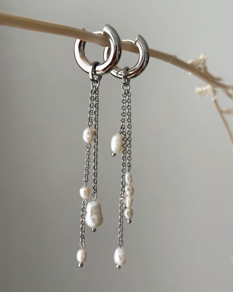 Серьги со съёмными подвесками / "первый снег"