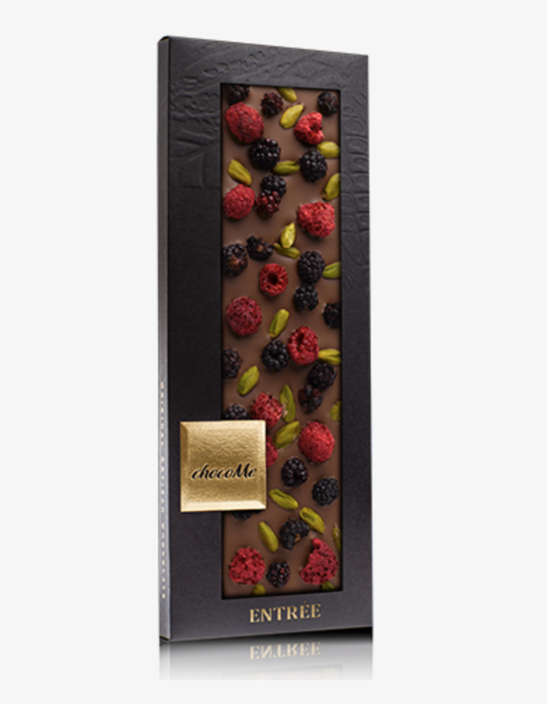 Молочный шоколад: фисташки, сублимированная малина, сублимированная ежевика MG124