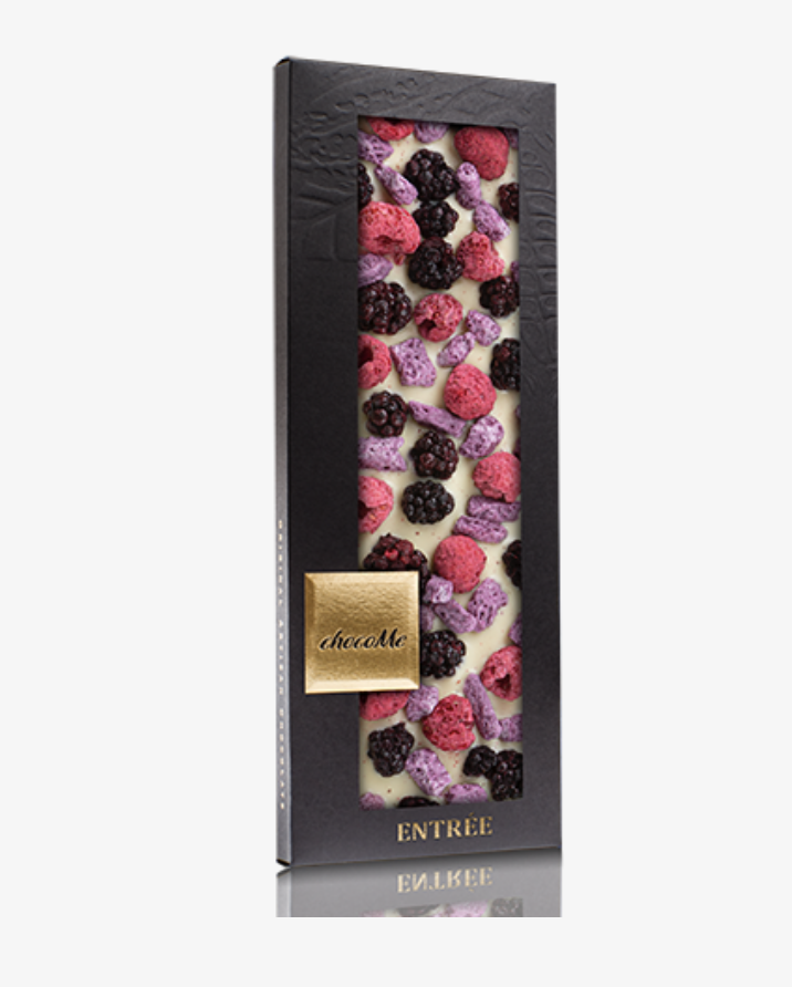 Белый шоколад: йогурт из сублимированной голубики, лиофилизированная малина, лиофилизированная, ежевика MG139