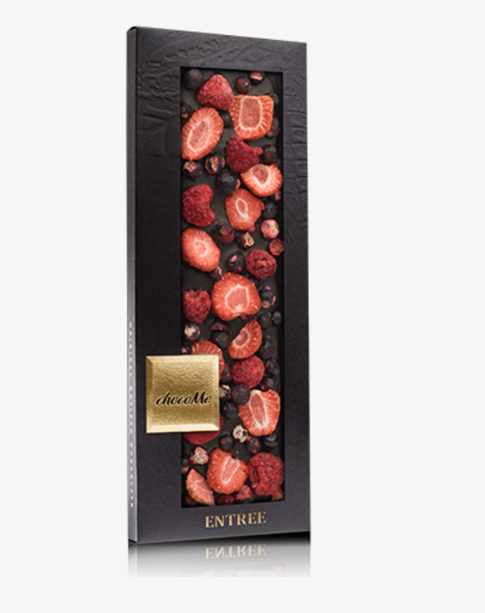 Горький шоколад: лиофилизированная клубника, лиофилизированная малина, лиофилизированная черная смородина G101