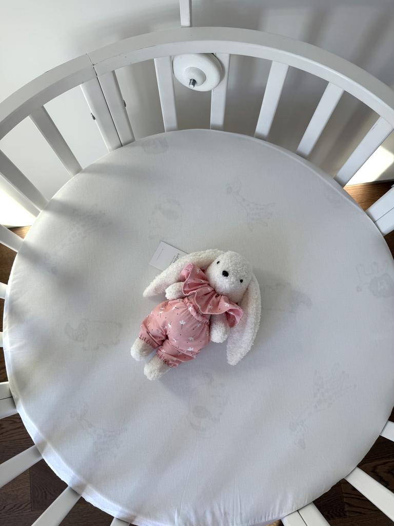 Зайка из букле (барашек) в штанишках с воротником.