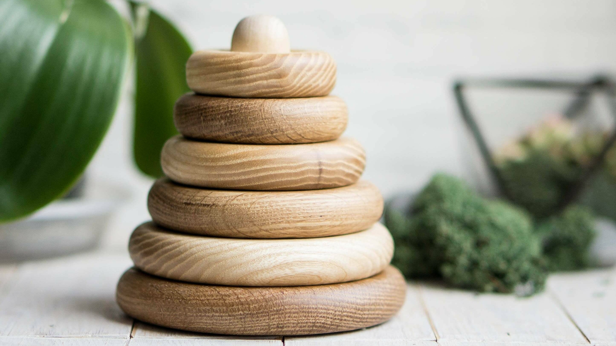 Eco-Friendly Wooden Stacking Pyramid