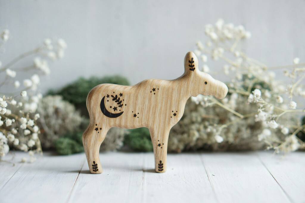 Wooden moose toy