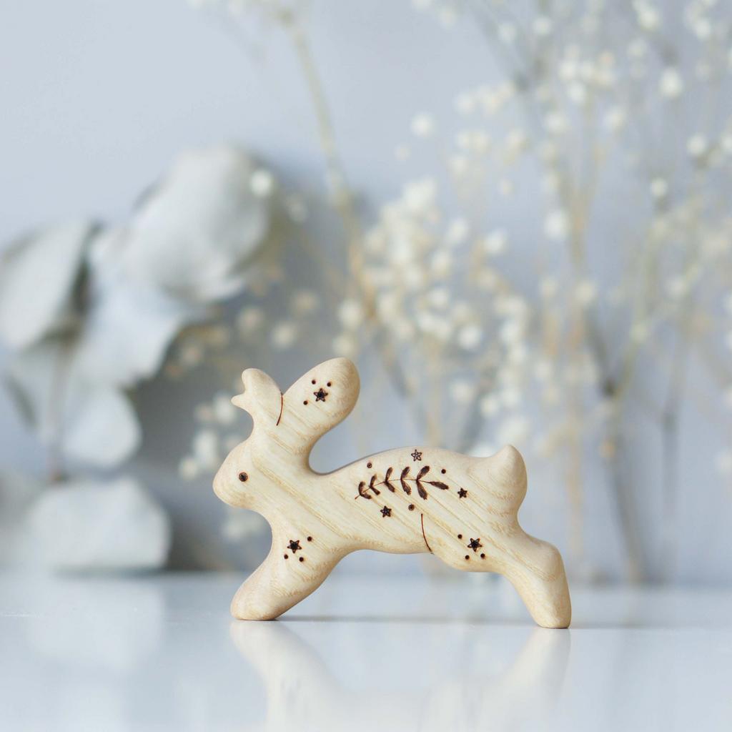 Wooden jackalope toy