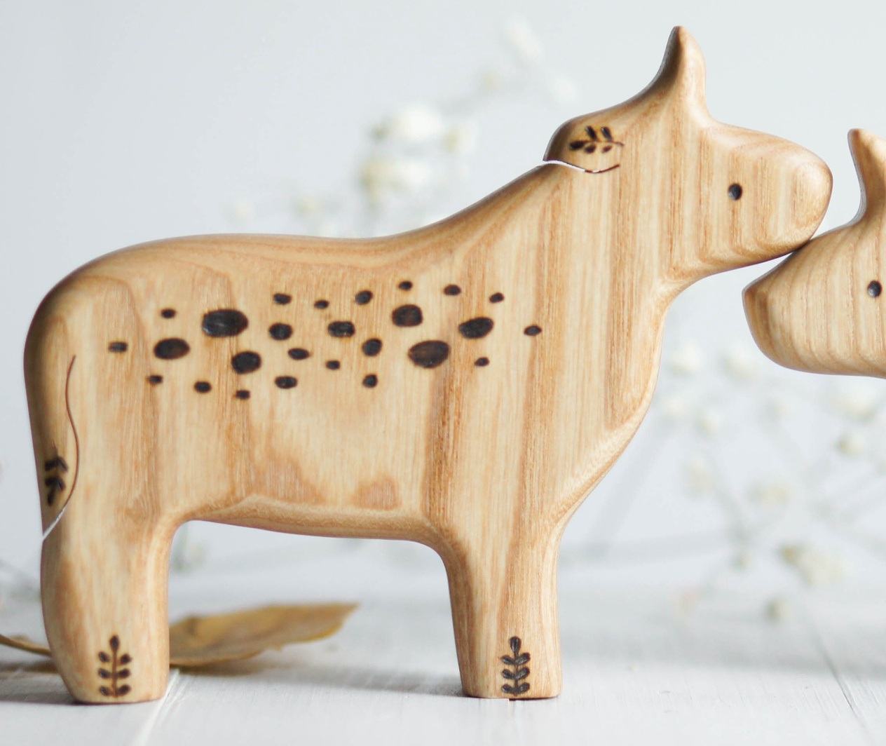 Wooden bull toy
