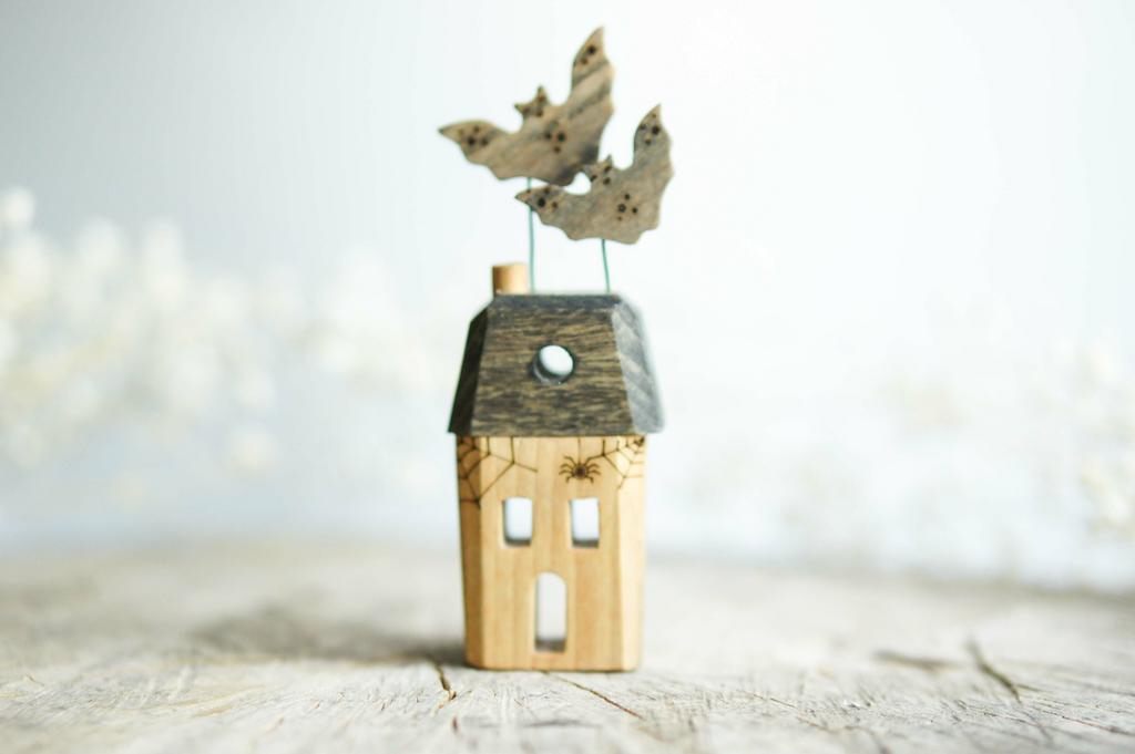 Wooden witch house decoration