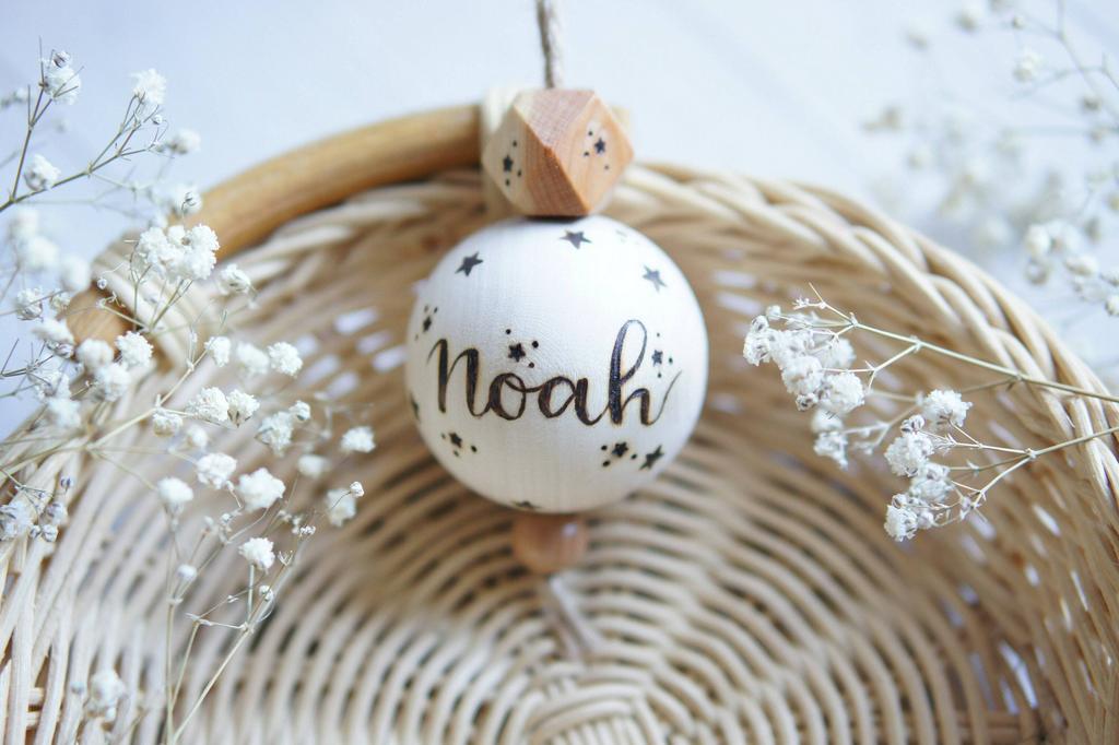 Сustom name Christmas tree ball star ornament