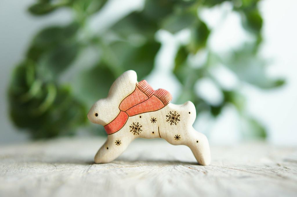 Bunny with red scarf (painted)