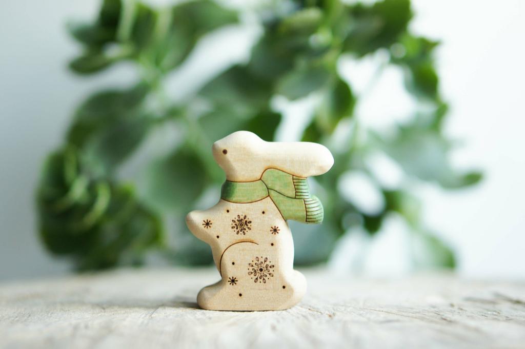 Bunny with green scarf (painted)