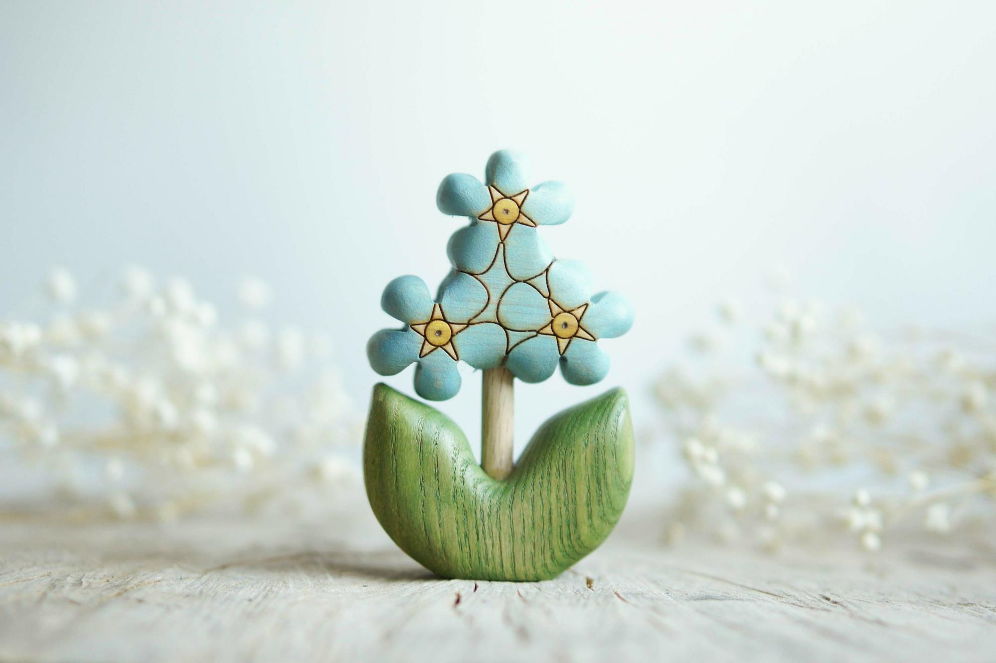 Forget-me-not flower wooden toy