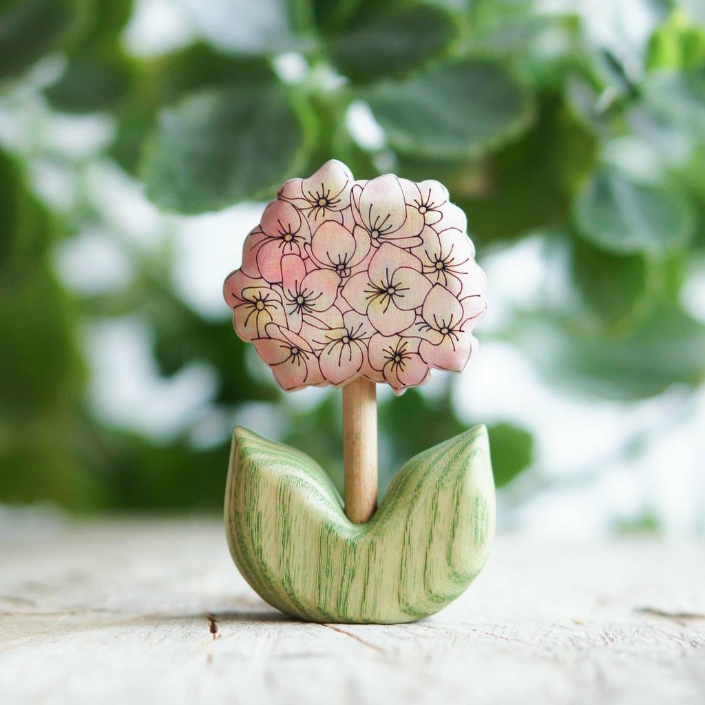 Hydrangea flower wooden toy