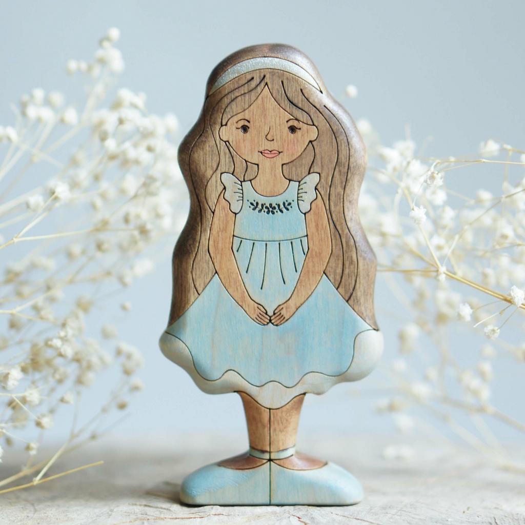 Doll in a blue dress (dark skin)