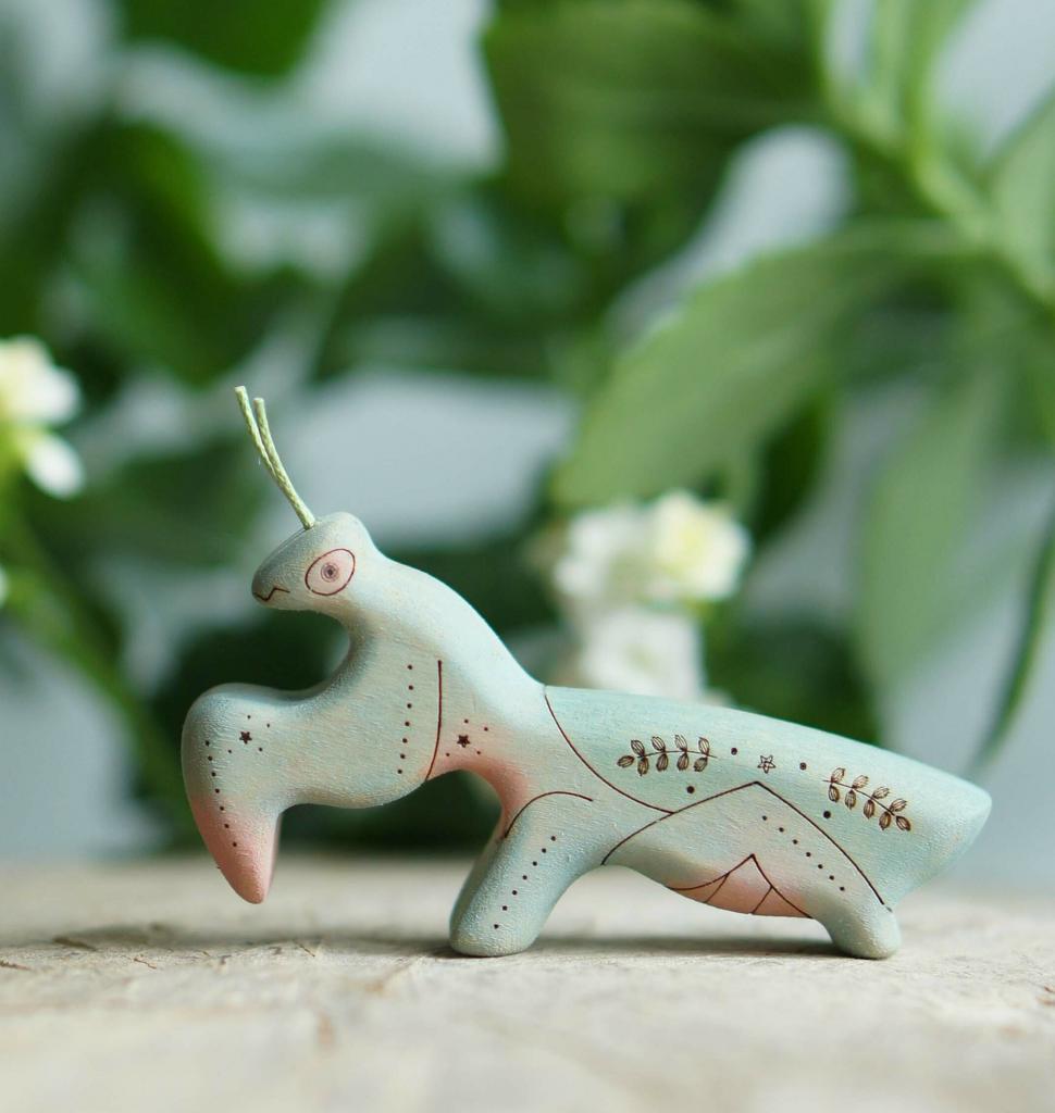 Mantis wooden toy (blue)