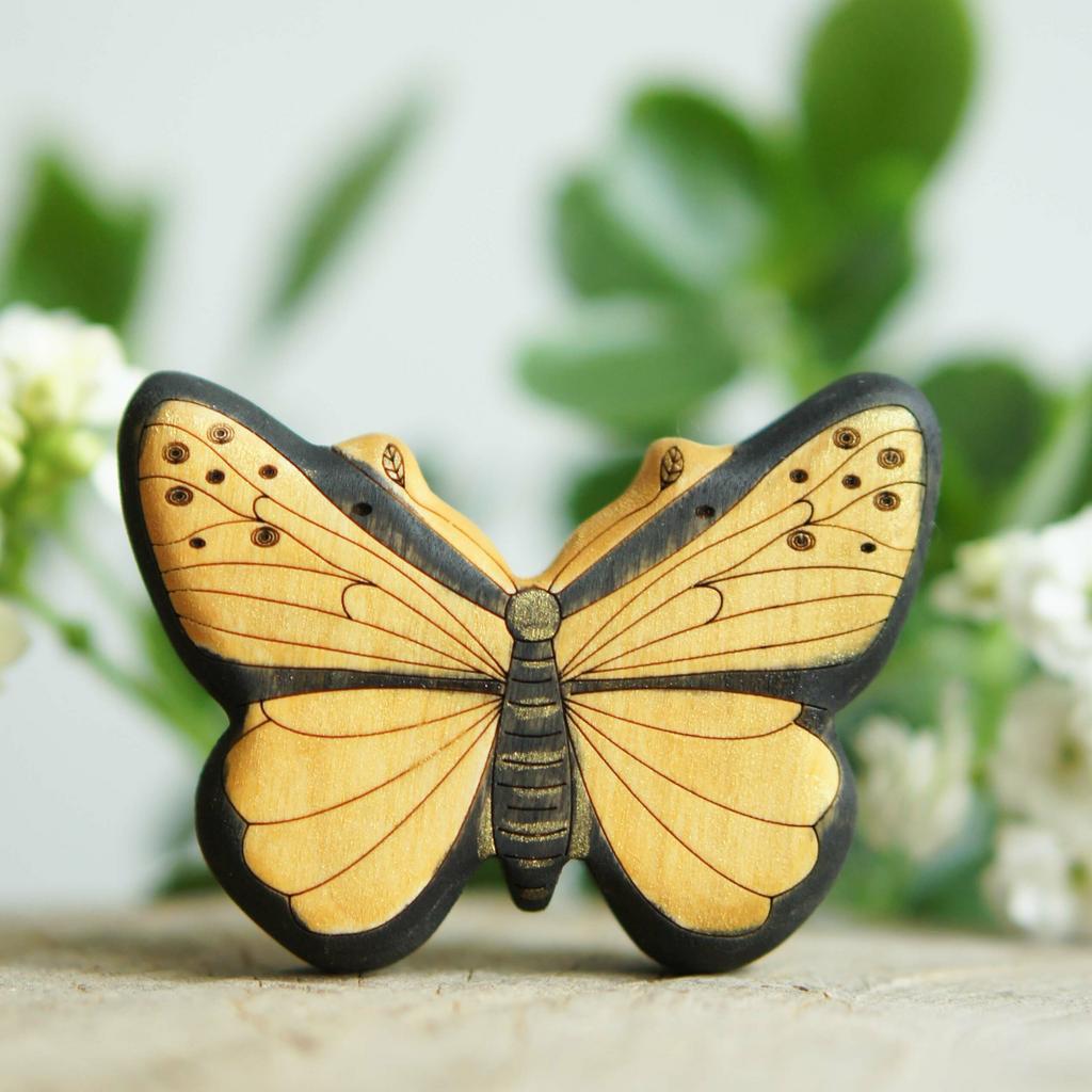 Butterfly wooden toy (yellow-black)